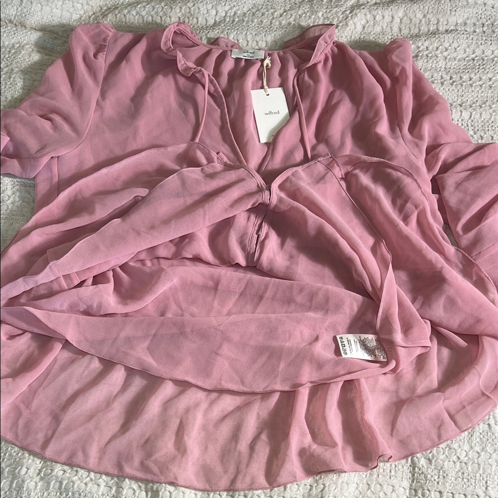 Wilfred Aritzia Pink Button-Up Blouse size XS - Picture 4 of 9